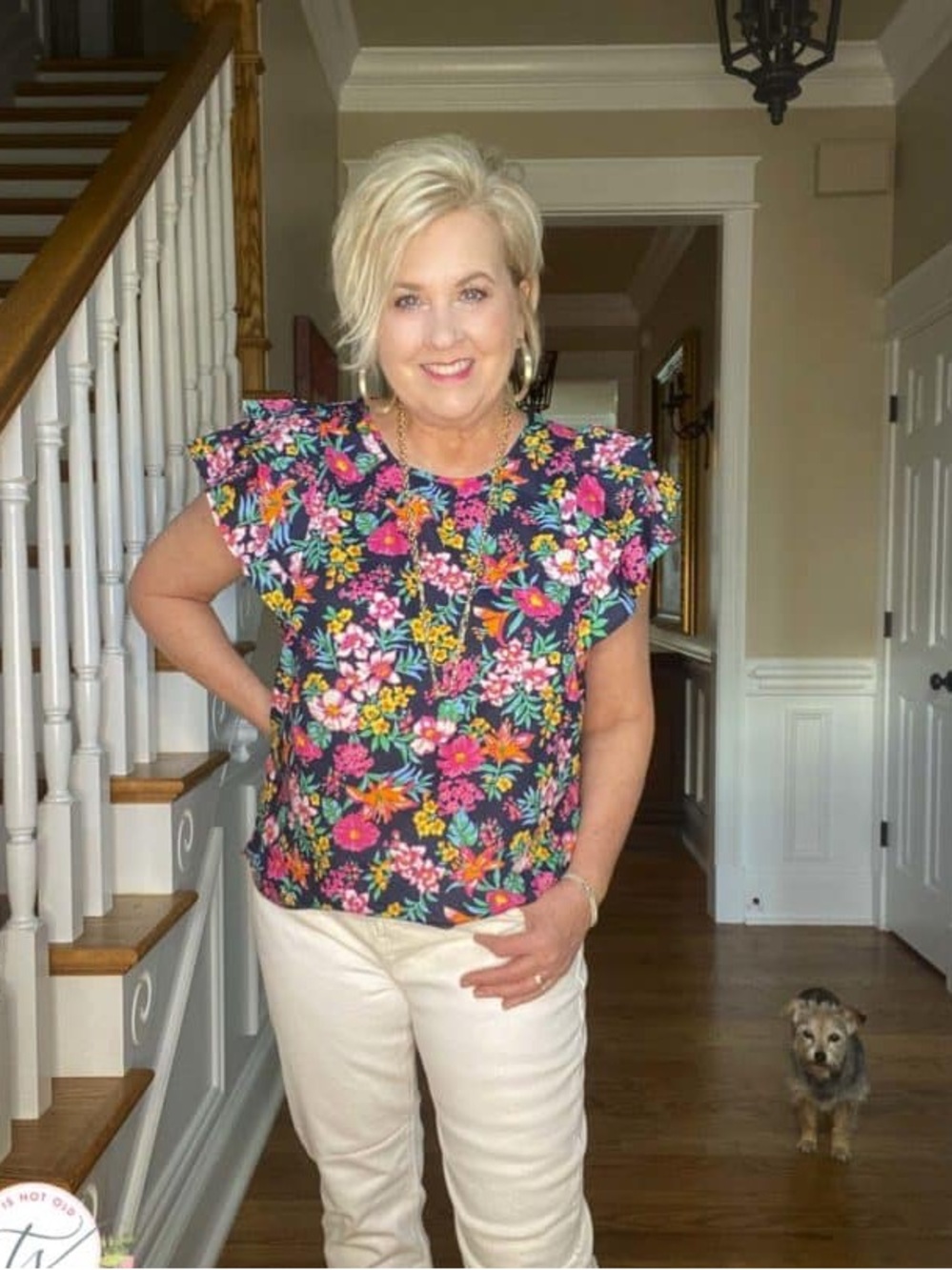 NWOT J. Crew Floral Flutter Sleeve Blouse | XL - Picture 9 of 9